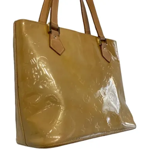 Pre-owned Shoulder Bags, female, , Size: ONE SIZE Yellow Patent Leather Houston Bag - Good Condition - Louis Vuitton Vintage - Modalova