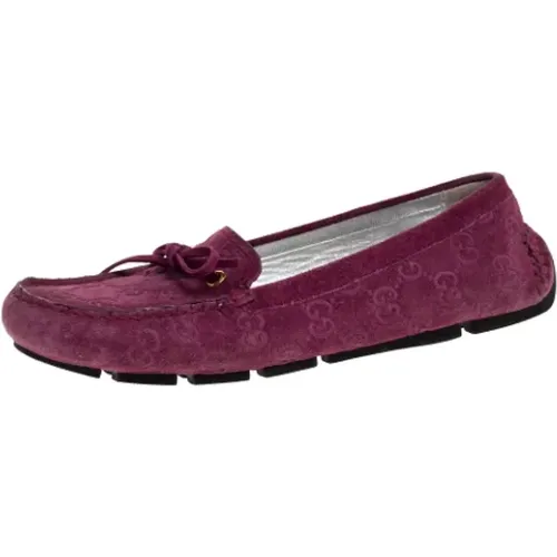 Pre-owned Flats, female, , Size: 6 1/2 US Pre-owned Suede flats - Gucci Vintage - Modalova