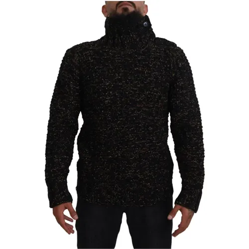 Turtlenecks, male, , Size: M Luxury Knit Turtleneck Sweater - Dolce & Gabbana - Modalova