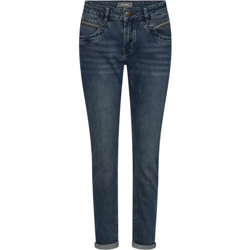 Blaue Delta Jeans mit Bestickten Details , Damen, Größe: W28 - MOS MOSH - Modalova