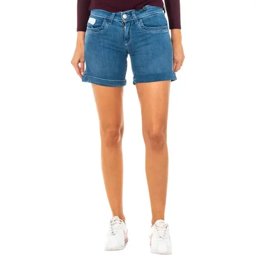 Denim Shorts mit Besticktem Design , Damen, Größe: W26 - LA MARTINA - Modalova