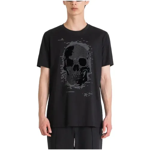 Skull Print Cotton T-shirt , male, Sizes: L, S, M, XL - Antony Morato - Modalova