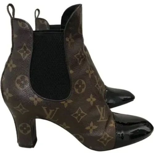 Pre-owned Boots, female, , Size: 7 1/2 US Pre-owned Canvas boots - Louis Vuitton Vintage - Modalova