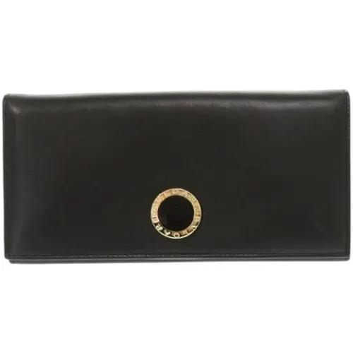 Pre-owned Wallets, female, , Size: ONE SIZE Pre-owned Vintage Leather Wallet - Bvlgari Vintage - Modalova