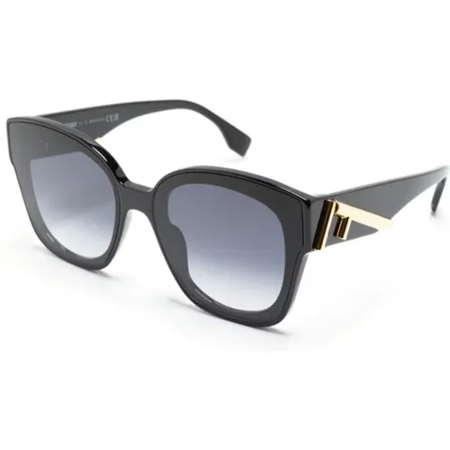 Fe40098I 01W Square Sunglasses , female, Sizes: 53 MM - Fendi - Modalova