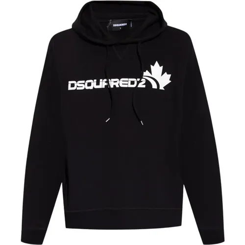 Hoodies, male, , Size: XL Hooded Sweatshirt with Adjustable Drawstring - Dsquared2 - Modalova