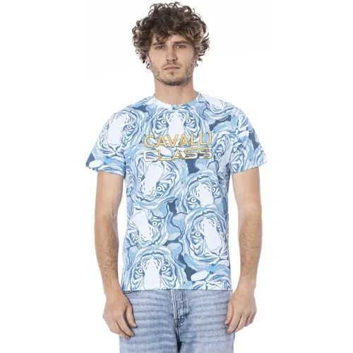 T-Shirts, male, , Size: XL Fantasy Print Crew Neck T-Shirt - Cavalli Class - Modalova