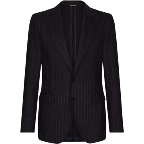 Pinstripe Wool Blend Blazer Jacket , male, Sizes: XL - Dolce & Gabbana - Modalova