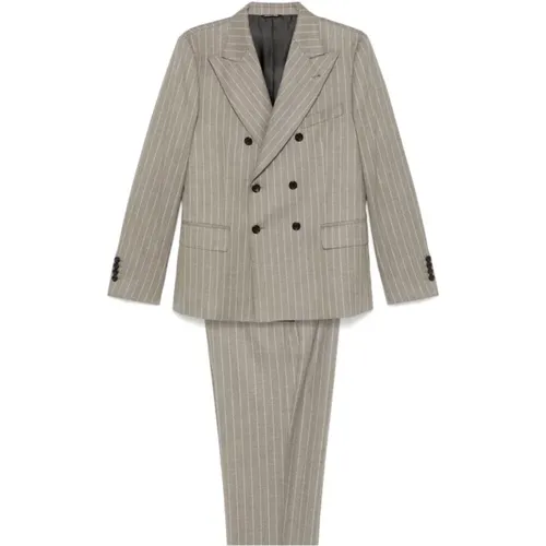 Double Breasted Suits, male, , Size: XL Pinstripe Blazer and Trousers Set - Reveres 1949 - Modalova