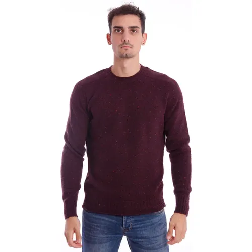 Bordeaux Donegal Girocollo Sweater , male, Sizes: XL, M, 5XL, 2XL, 3XL - Drumohr - Modalova