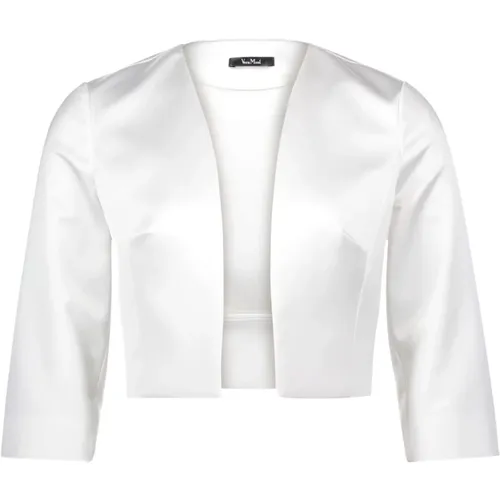 Satin Bolero Jacke mit Falten , Damen, Größe: L - Vera Mont - Modalova