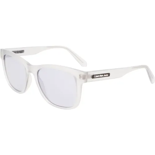 Crystal/Silver Sunglasses , unisex, Sizes: 54 MM - Calvin Klein Jeans - Modalova