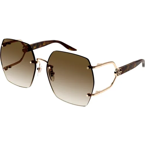 Havana Gold Sonnenbrillen , Damen, Größe: 62 MM - Gucci - Modalova