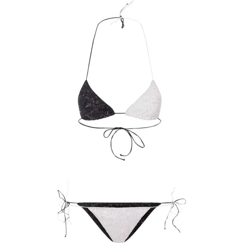 Black Sequin Microkini Swimwear , female, Sizes: S, M, L - Oseree - Modalova