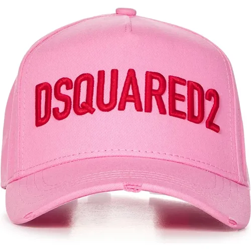 Caps, female, , Size: ONE SIZE Destroyed Curved Visor Hat - Dsquared2 - Modalova