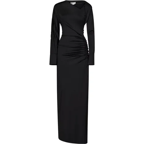 Dress with V-Neckline and Side Draping , female, Sizes: S - Victoria Beckham - Modalova