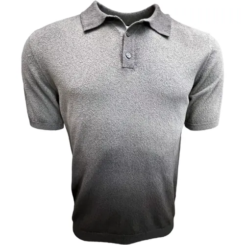 Polo Shirts, male, , Size: M Hand Sprayed Bicolor Polo Shirt - Roberto Collina - Modalova