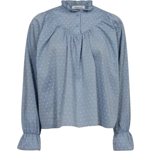 Blue Dot Blouse with Lovely Details , female, Sizes: M, L, XL, XS, S - Co'Couture - Modalova