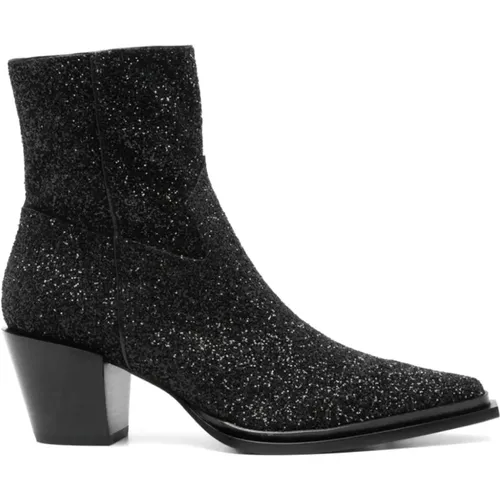 Schwarze Glitzer Western Stiefel - Jimmy Choo - Modalova