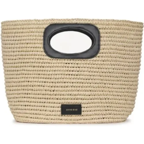 Natural Woven Seagrass Bucket Bag , female, Sizes: ONE SIZE - Anine Bing - Modalova