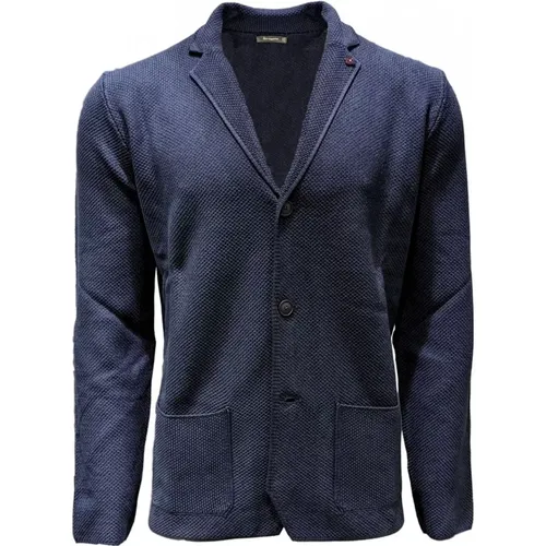 Blazers, male, , Size: L Cotton Blazer Made in Italy - Ferrante - Modalova