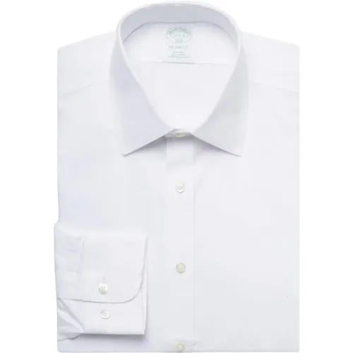 Milano Slim-fit Bügelfreies Hemd, Pinpoint, Ainsley Kragen , Herren, Größe: XS - Brooks Brothers - Modalova