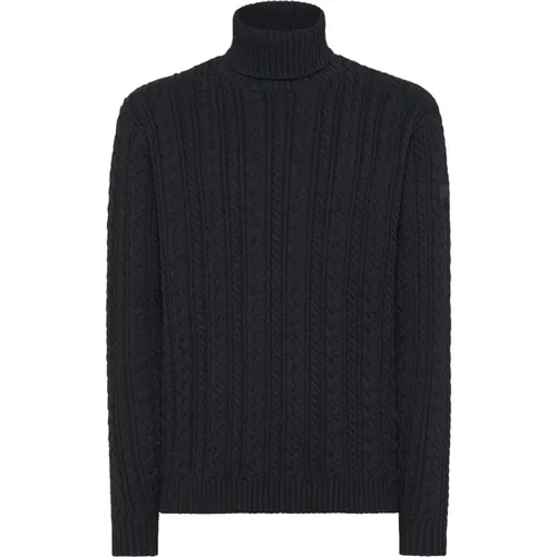 Turtlenecks, male, , Size: L High Neck Cable Knit Turtleneck - RRD - Modalova