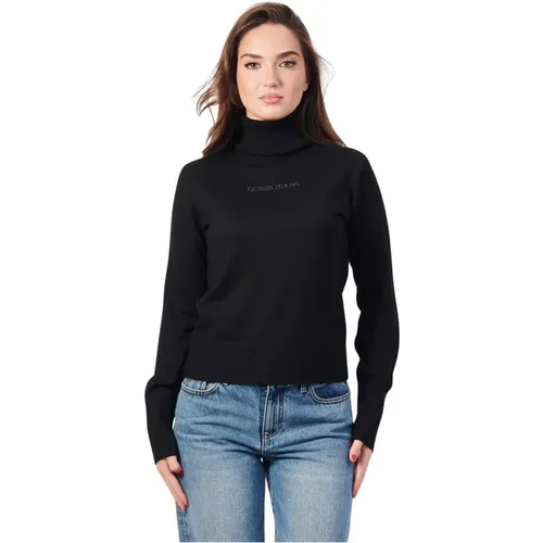 Schwarzer Rollkragenpullover , Damen, Größe: S - Guess - Modalova