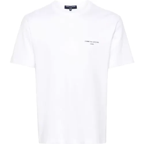 Logo Print Baumwoll T-shirt , Herren, Größe: S - Comme des Garçons - Modalova