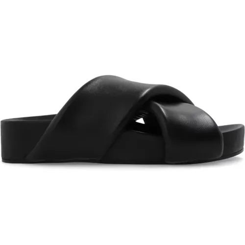 Sliders, female, , Size: 6 US Leather slides - Jil Sander - Modalova