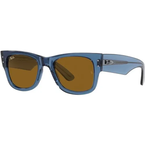 Mega Wayfarer Sonnenbrille in Transparent Blau - Ray-Ban - Modalova