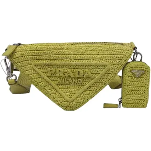 Pre-owned Belt Bags, female, , Size: ONE SIZE Pre-owned Crochet Triangle Shoulder Bag - Prada Vintage - Modalova