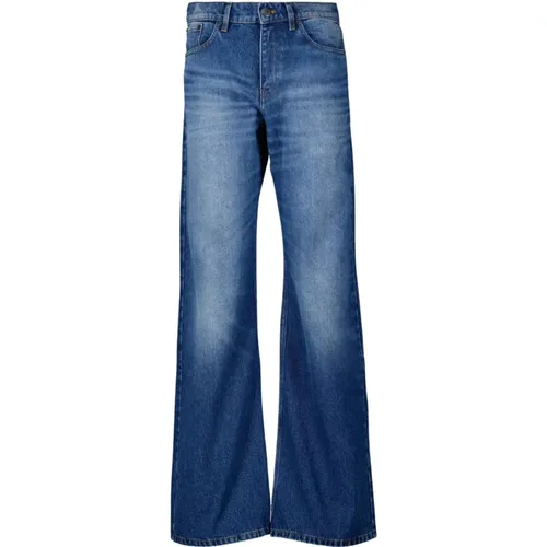 Ausgestellte Jeans in Verwaschenem Blauem Denim , Damen, Größe: W26 - Ami Paris - Modalova