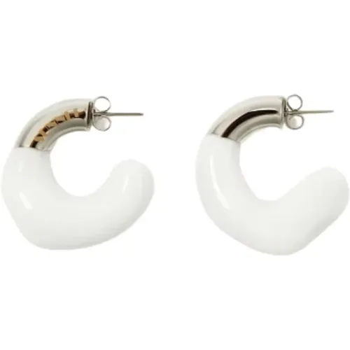 Silberne gummierte Ohrringe mit Schmetterlingsverschluss , Damen, Größe: ONE Size - Sunnei - Modalova