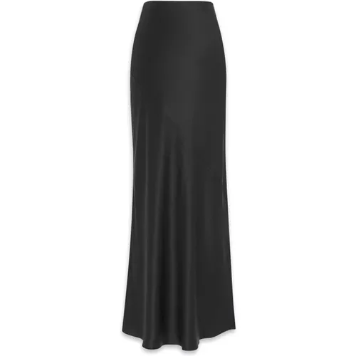 Silk Crepe High-Waisted Skirt , female, Sizes: M, S - Saint Laurent - Modalova