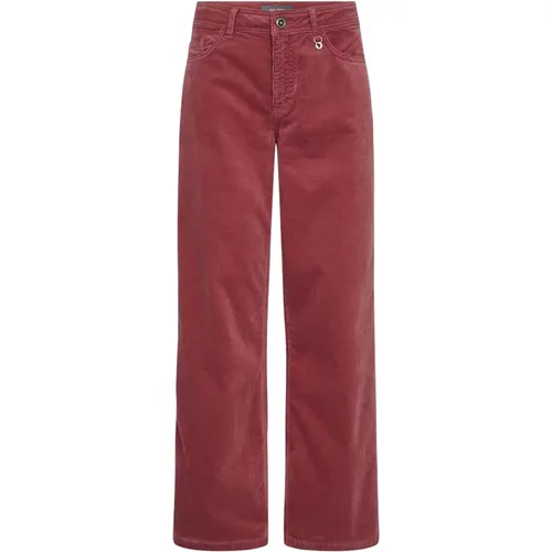 Corduroy Wide Leg Pants Garnet , female, Sizes: W30, 2XS, W28, W26, W24, W29, W27, W25 - MOS MOSH - Modalova