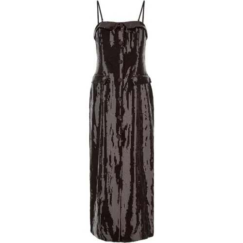 Braunes Slim Midi Kleid , Damen, Größe: XS - ROTATE Birger Christensen - Modalova