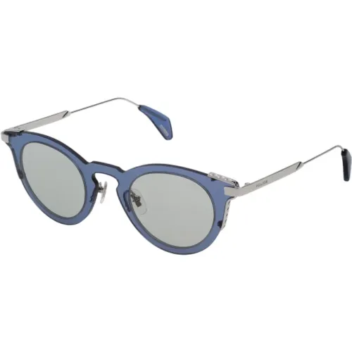 Blaue Metall Damen Sonnenbrille , Damen, Größe: 53 MM - Police - Modalova