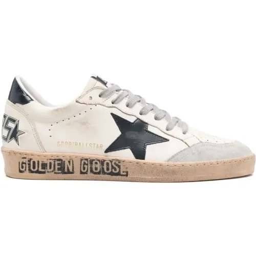 Sneakers, male, , Size: 9 US White Lace-Up Leather Sneakers - Golden Goose - Modalova