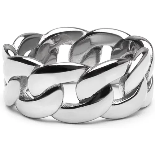 Men's Silver Chain Ring , male, Sizes: 58 MM, 60 MM, 62 MM, 64 MM, 56 MM - Nialaya - Modalova