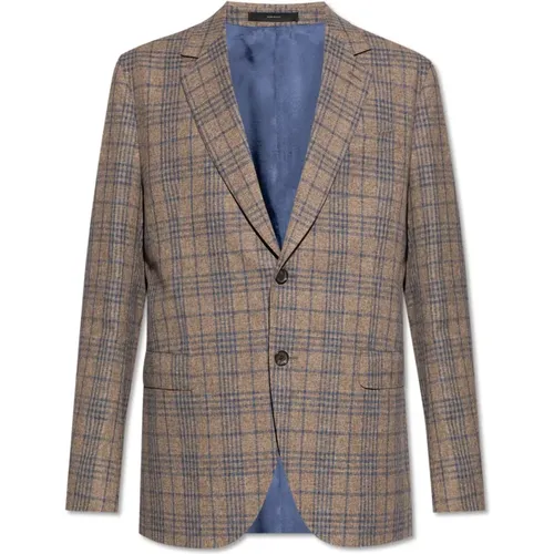 Blazers, male, , Size: M Checkered Pattern Blazer - Paul Smith - Modalova