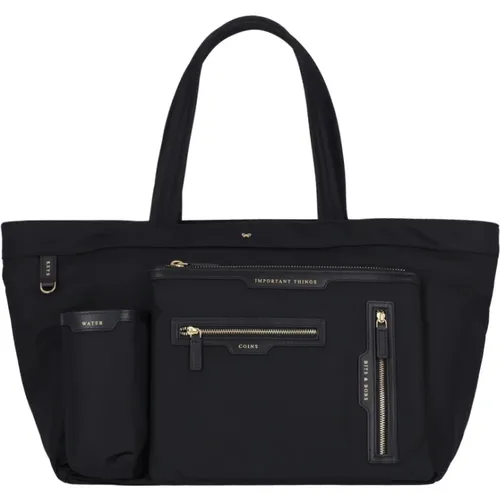 Schwarze Tote Tasche mit Multifunktionstaschen - Anya Hindmarch - Modalova