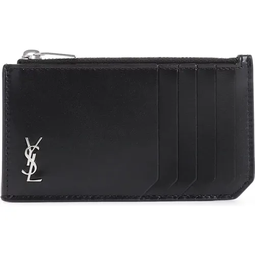 Leather Wallet , male, Sizes: ONE SIZE - Saint Laurent - Modalova