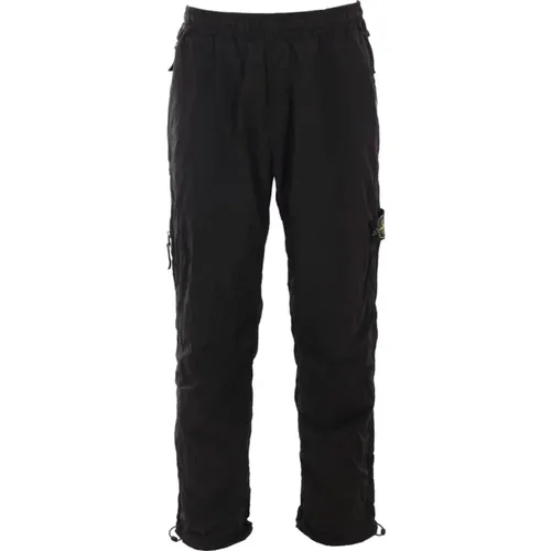 Straight Trousers, male, , Size: W30 Jogging Trousers with Elastic Waist - Stone Island - Modalova