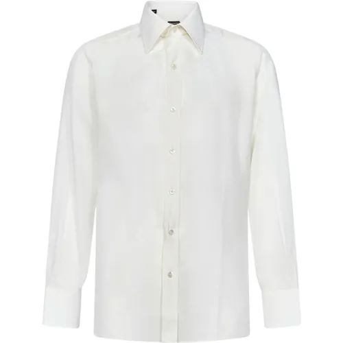 Cream Silk Formal Shirt , male, Sizes: 2XL - Tom Ford - Modalova