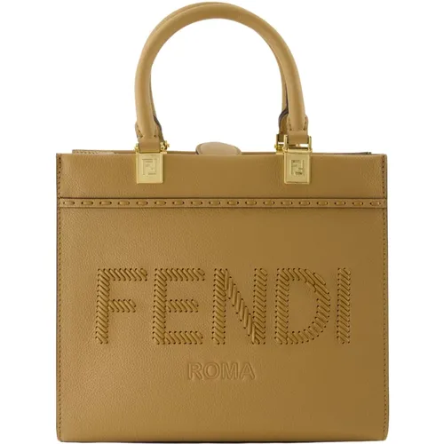 Handbags, female, , Size: ONE SIZE Brown Sunshine Tote Bag - Fendi - Modalova