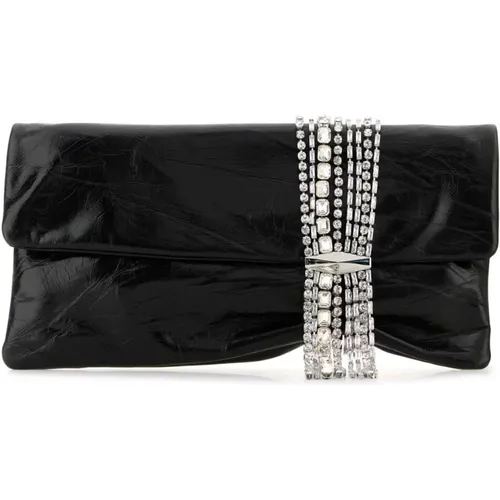 Leather Clutch Bag , female, Sizes: ONE SIZE - Jimmy Choo - Modalova