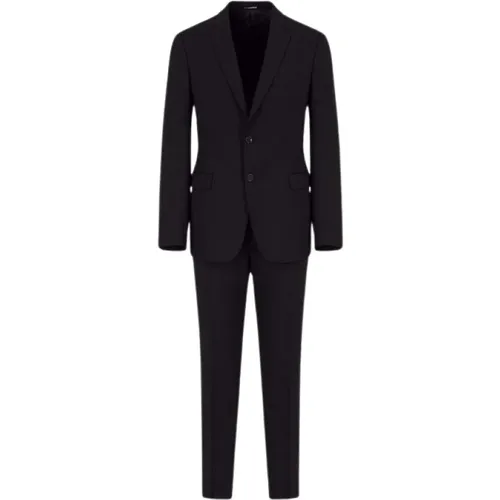 Single Breasted Suits, male, , Size: 3XL Wool Jacket and Pants Set - Emporio Armani - Modalova