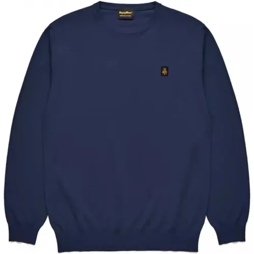 Round-neck Knitwear, male, , Size: S Long Sleeve T-Shirt M25800Ma9375F03700 - RefrigiWear - Modalova