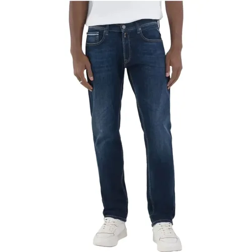 Blaue Denim Casual Trendy Jeans , Herren, Größe: W29 L32 - Replay - Modalova